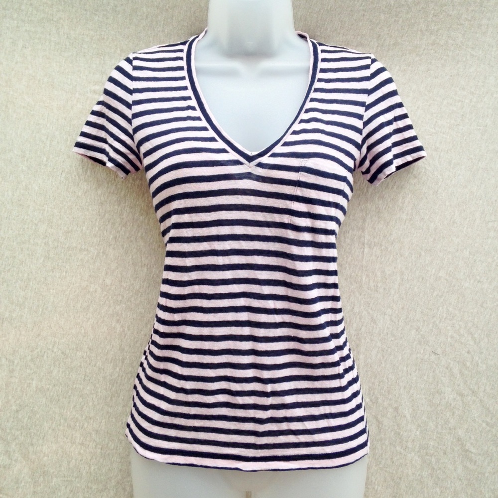 J.Crew striped 100% linen top - Picture 2 of 6
